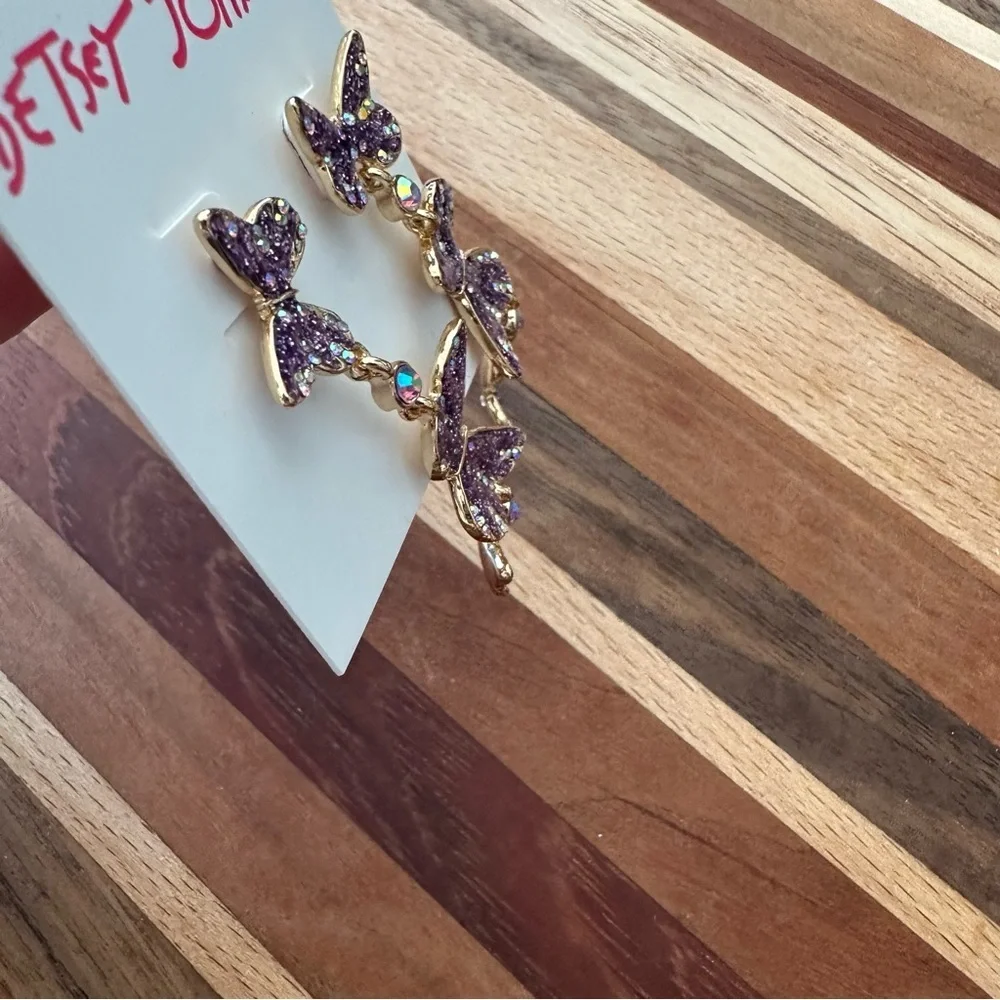 Betsey Johnson Butterfly Drop and Dangle Earrings